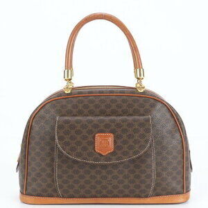 Celine Macadam Triomphe Shoulder Bag gold leather tote